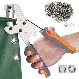 NEW Handheld Grommet Tool Kit Hole Punch Pliers with 3/8” (10mm) 500 Grommets